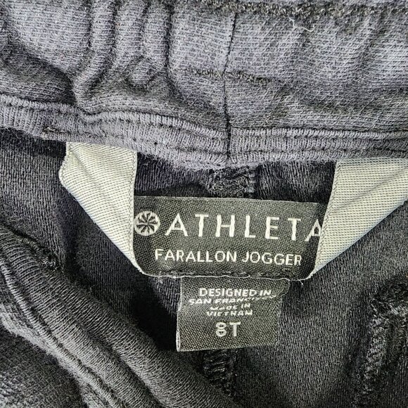Womens Black Athleta Farallon Jogger Pants Drawstring Elastic Waist Size 8T - Picture 6 of 14